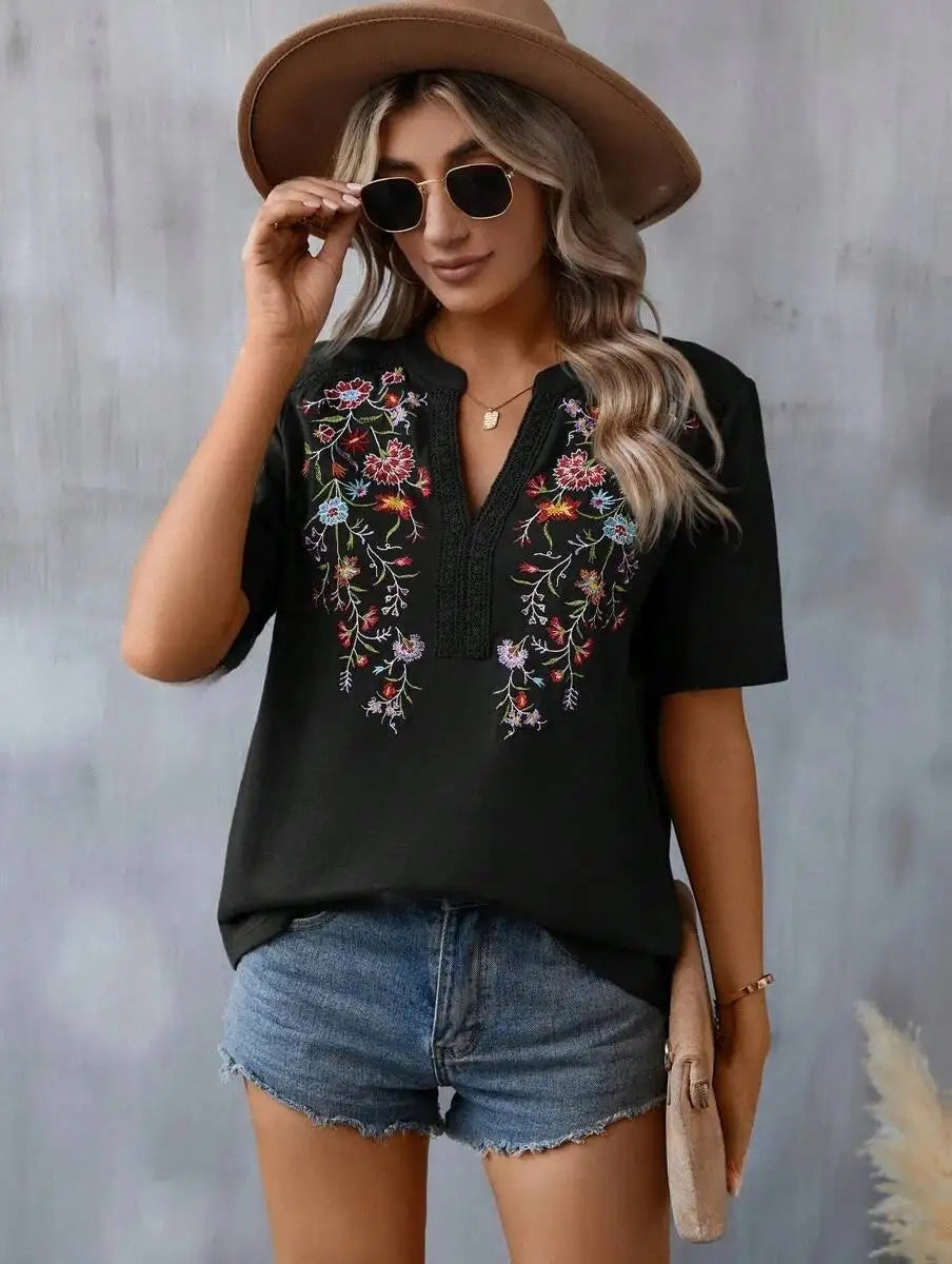 Blusa Floral Bordada