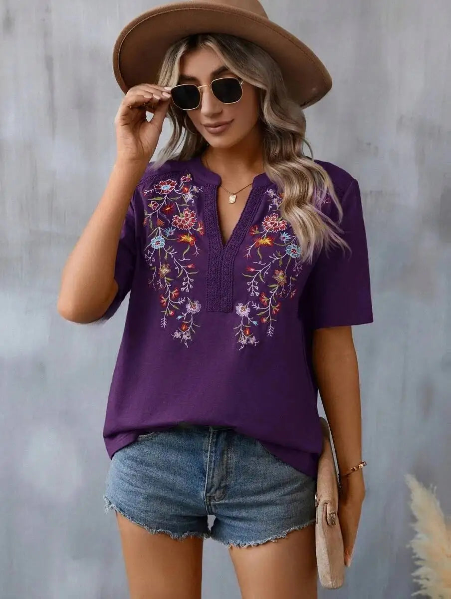 Blusa Floral Bordada