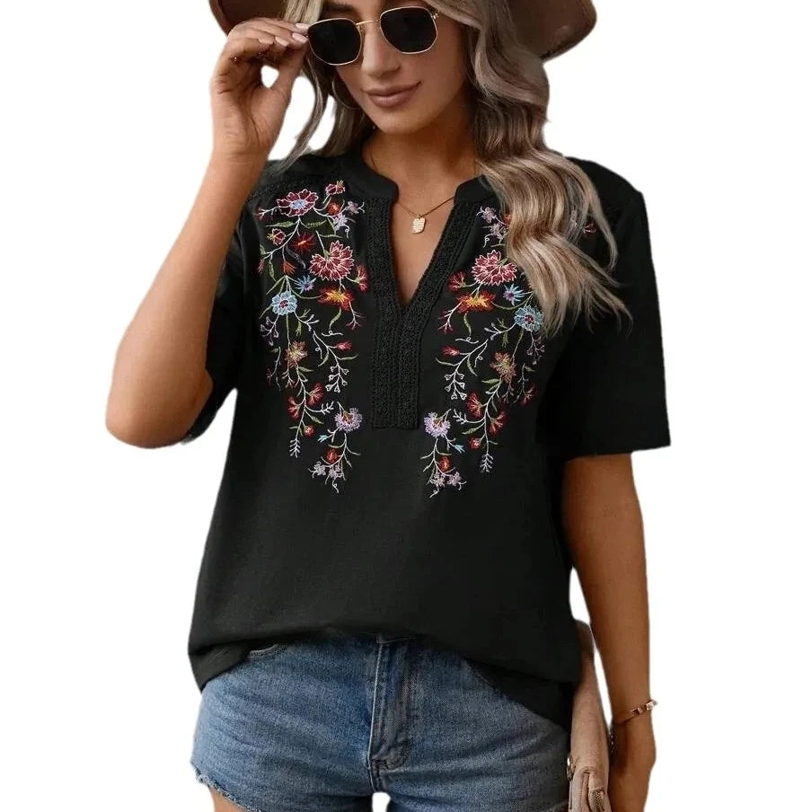Blusa Floral Bordada