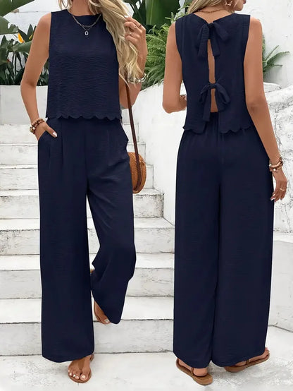 Conjunto calça e blusa manga curta
