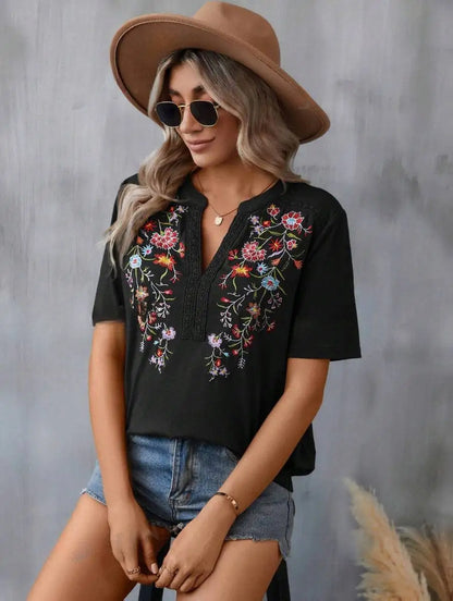 Blusa Floral Bordada