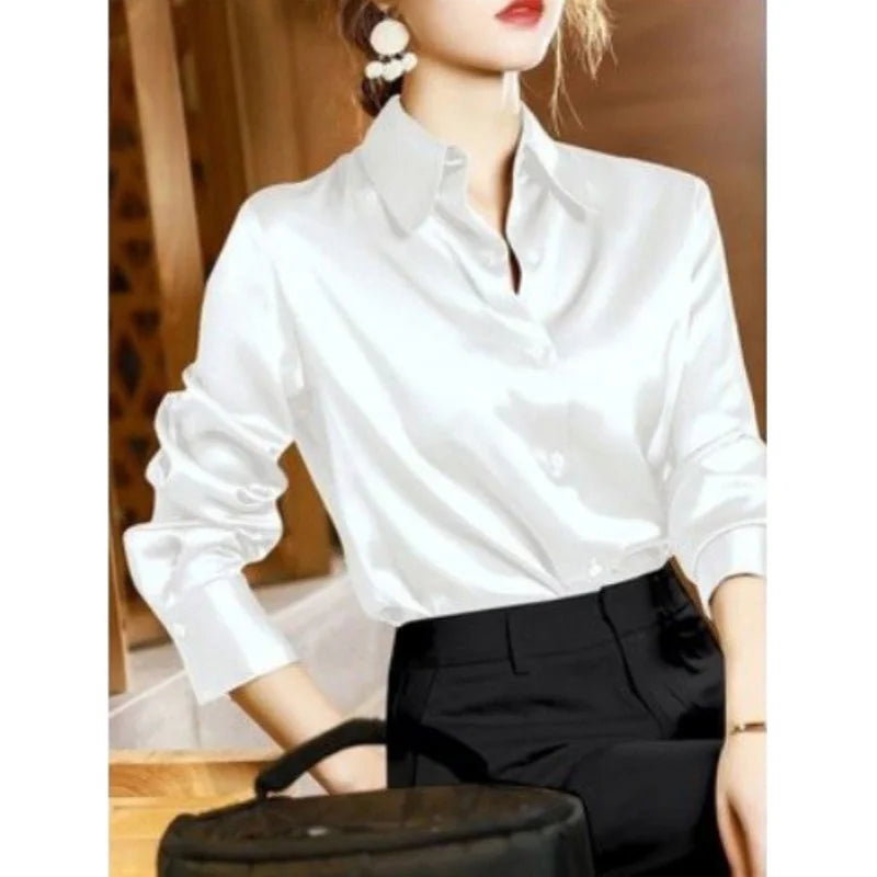Camisa Cetim Manga Comprida