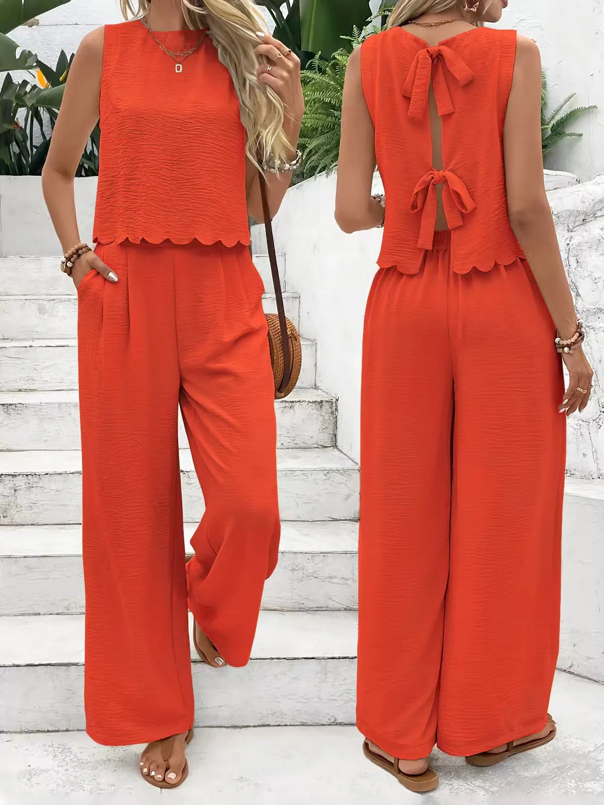 Conjunto calça e blusa manga curta