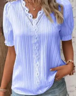 Blusa Feminina Manga Curta - Renda