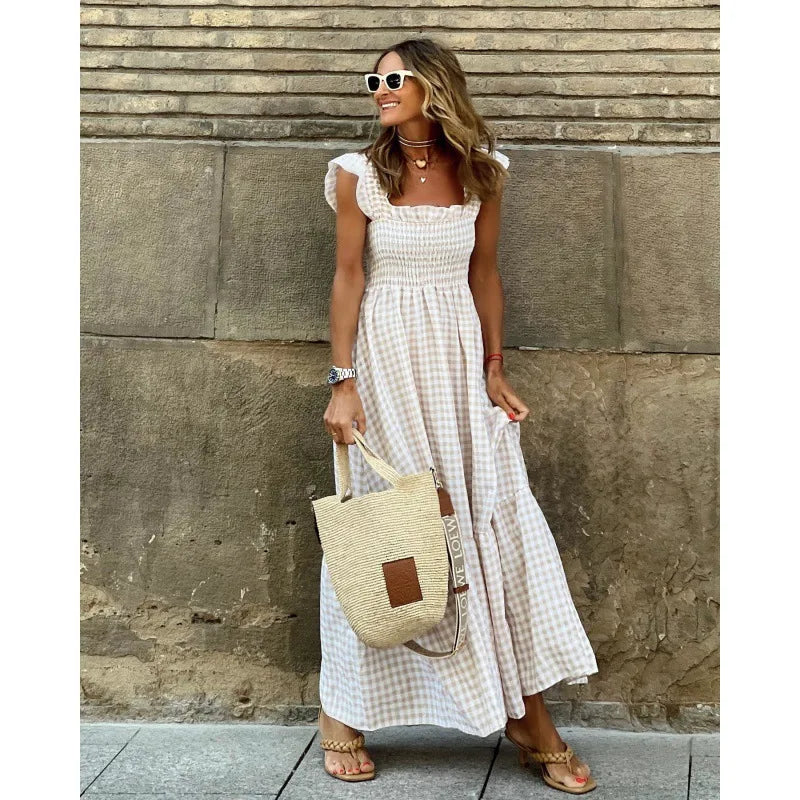 Vestido Longo Xadrez