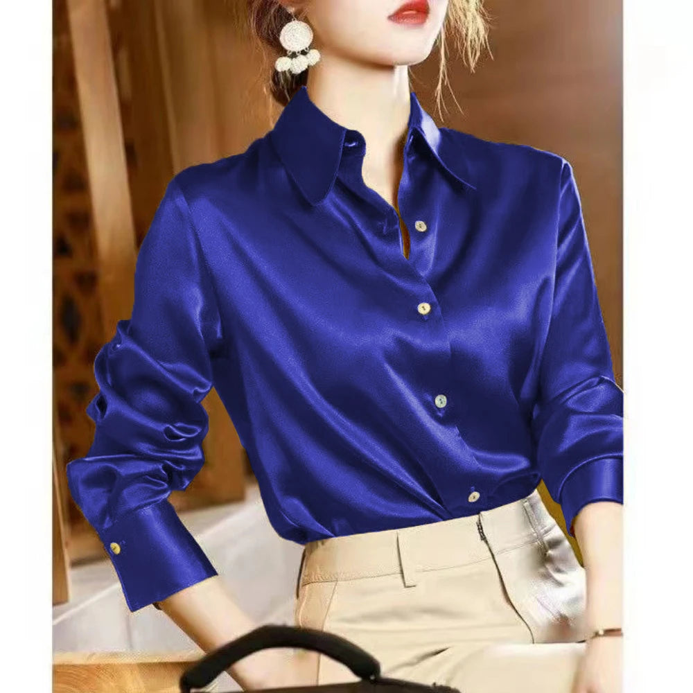 Camisa Cetim Manga Comprida