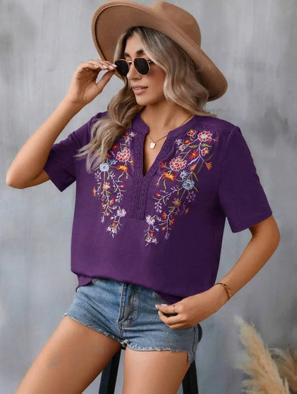 Blusa Floral Bordada