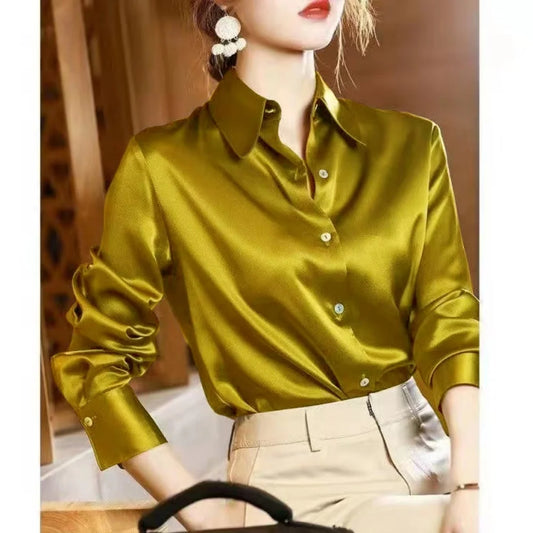 Camisa Cetim Manga Comprida