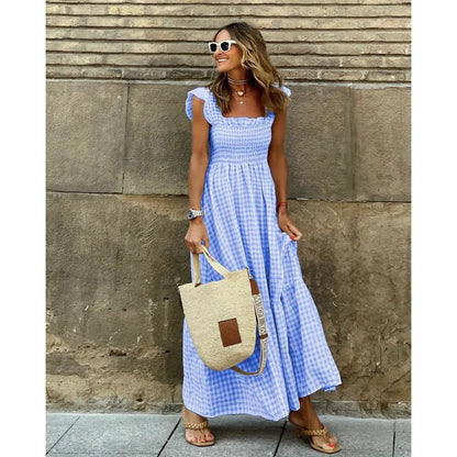 Vestido Longo Xadrez