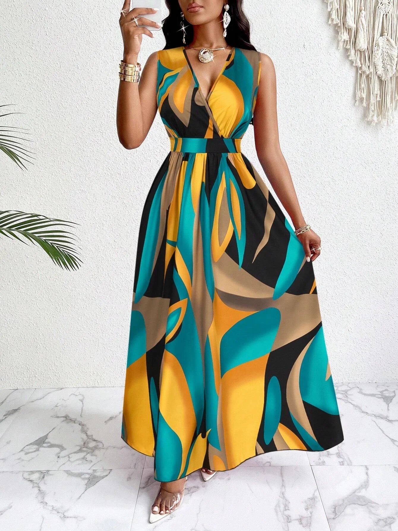 Vestido Longo sem Mangas